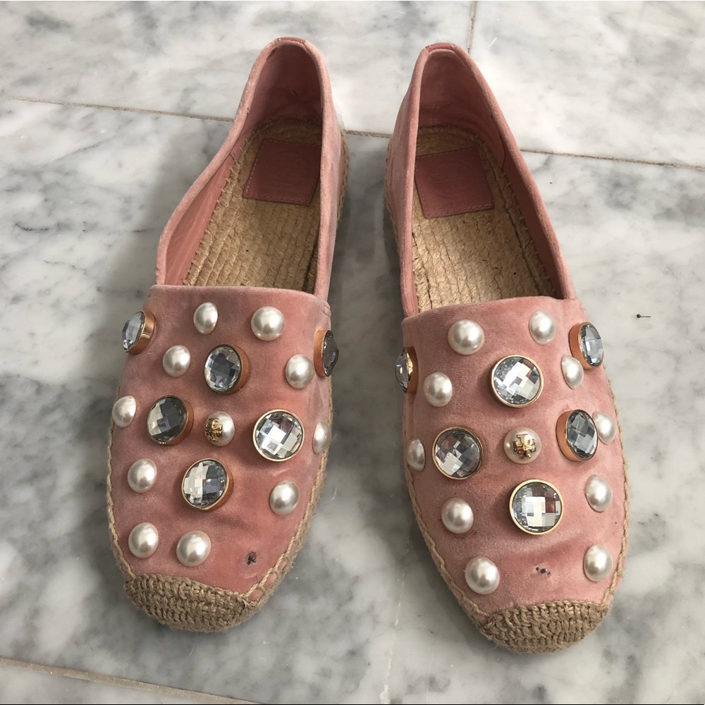 Tory Burch Espadrille Sneakers with pearls